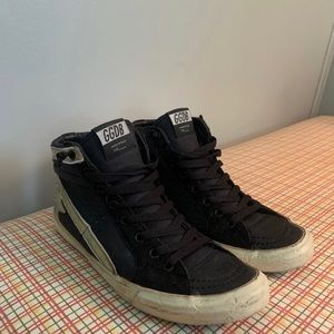 Black and Gold GGDB Slide Sneakers